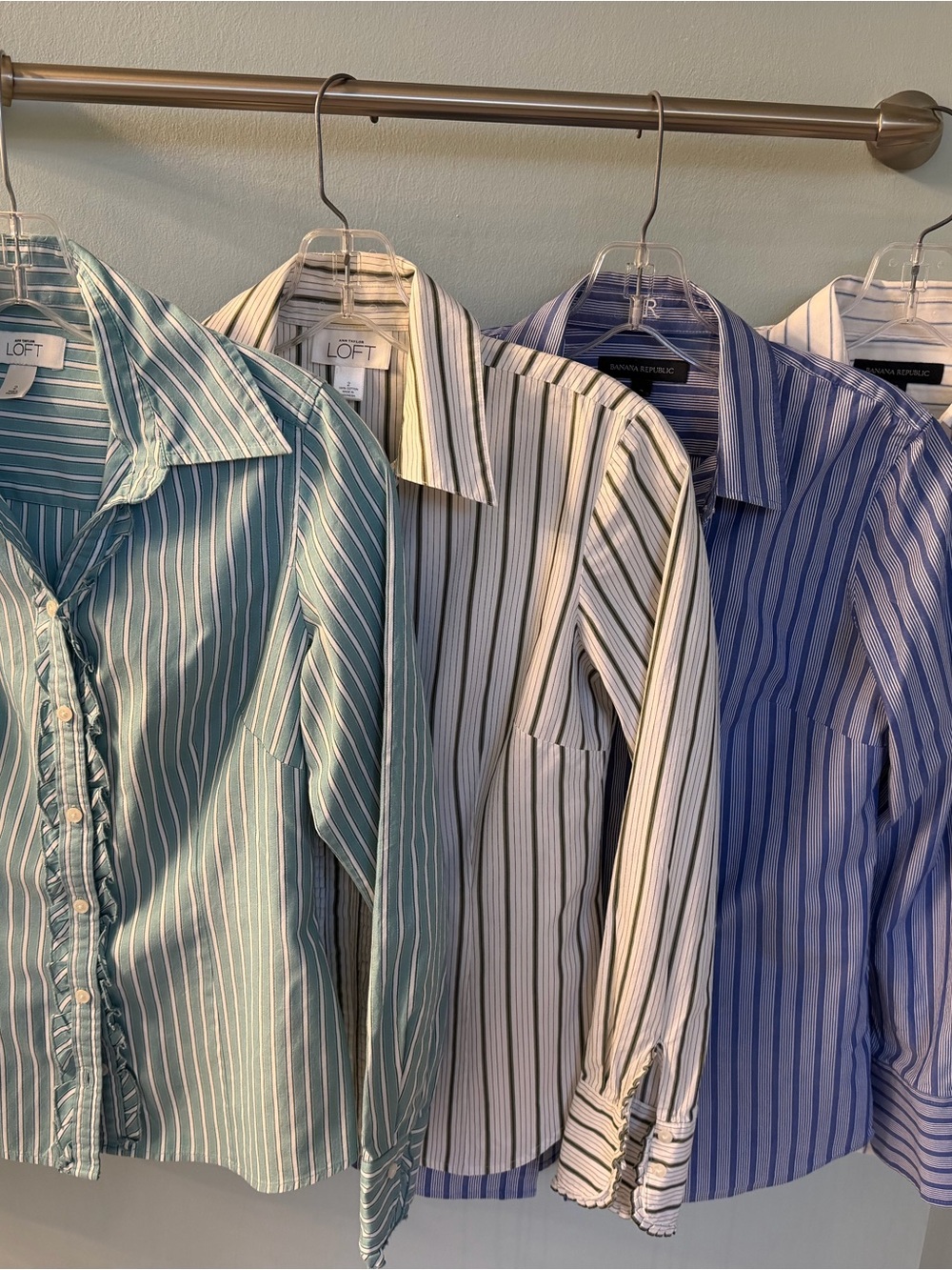 LOFT and Banana Republic Striped Button-Up Shirts